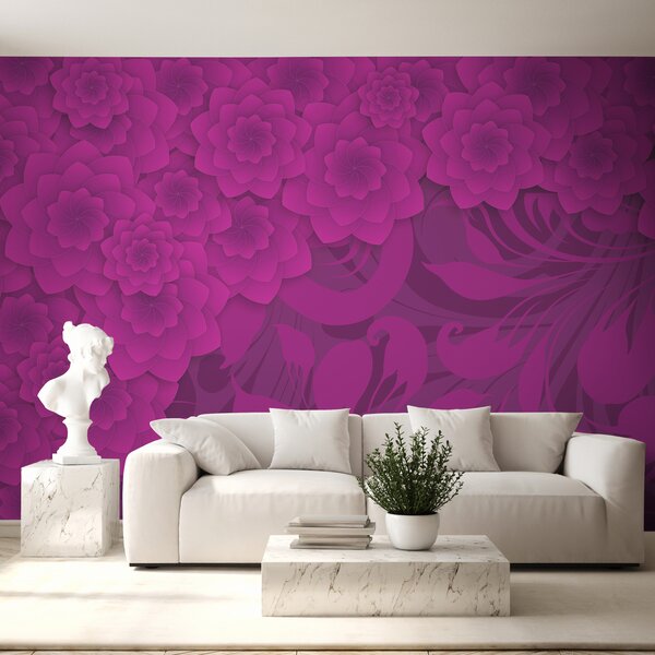 Fototapet Violet și roz fundal floral, Populare fototapet, Populare fototapet, w01051v2 - Muralas.ro