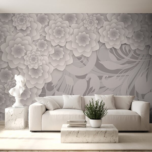 Fototapet Design elegant cu model floral monocrom, Populare fototapet, Populare fototapet, w01051v5 - Muralas.ro