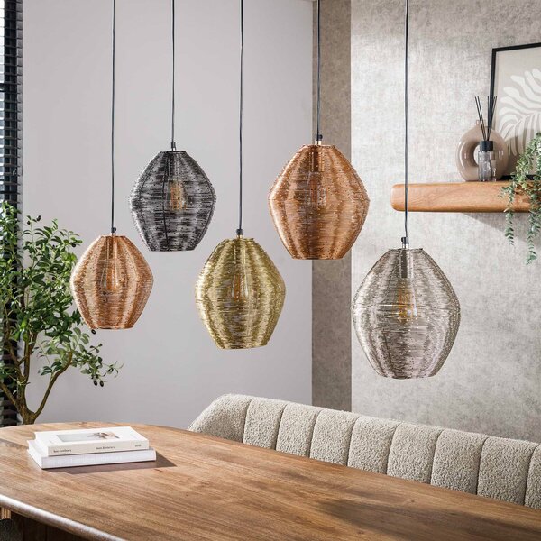 Zijlstra Lampă suspendată Spoelamp, multicolor, metal, 5 becuri, E27, reglabil, Multicolor, Camera de zi / sufragerie, Metal, Modern