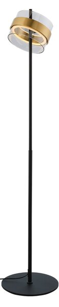 Brilliant Lampadar LED Inside, culoare alamă/gri fum, înălțime 146 cm, reglabil, Gri, Camera de zi / sufragerie, Sticlă