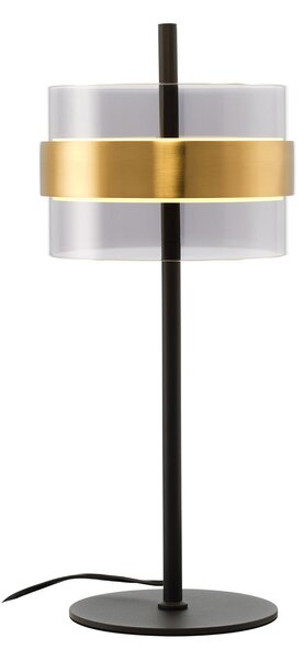 Brilliant Lampa de masă LED Inside, culoare alamă/gri fum, înălțime 49 cm, reglabil, Gri, Camera de zi / sufragerie, Sticlă