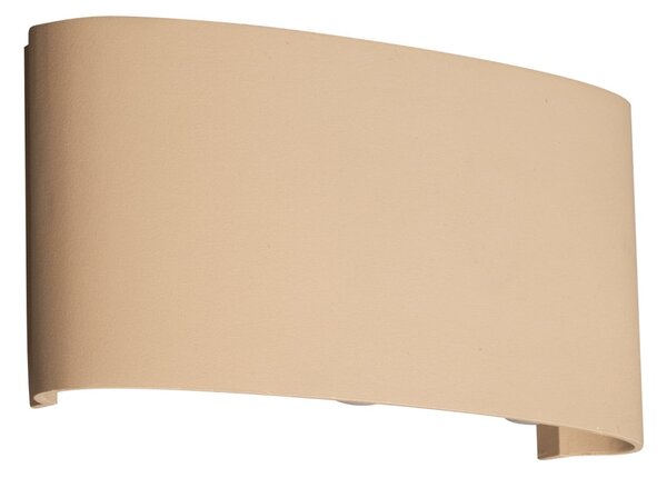 FISCHER & HONSEL Lampă LED pentru exterior Berlin, culoare nisip, lățime 17 cm, metal, Bej, Metal, Modern, Perete unghiular