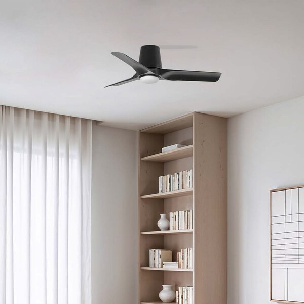 FARO BARCELONA Ventilator de tavan cu LED Hey, negru, DC, silențios, Ø 90 cm, CCT, reglabil, Negru, Camera de zi / sufragerie, Plastic, Modern