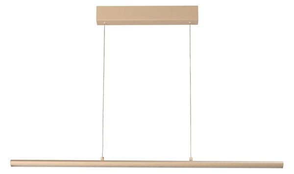 FISCHER & HONSEL Lampă suspendată LED Borena, culoare nisip, lungime 113 cm, metal, reglabil, Bej, Camera de zi / sufragerie, Metal