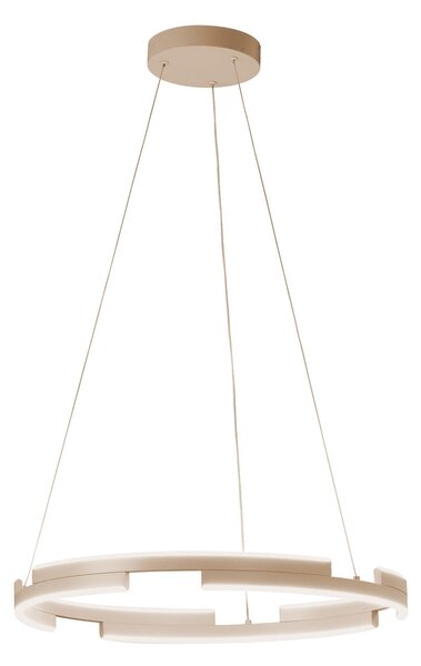 FISCHER & HONSEL Lampă suspendată LED Circly, culoare nisip, Ø 60 cm, metal, CCT, reglabil, Bej, Camera de zi / sufragerie, Metal, Modern