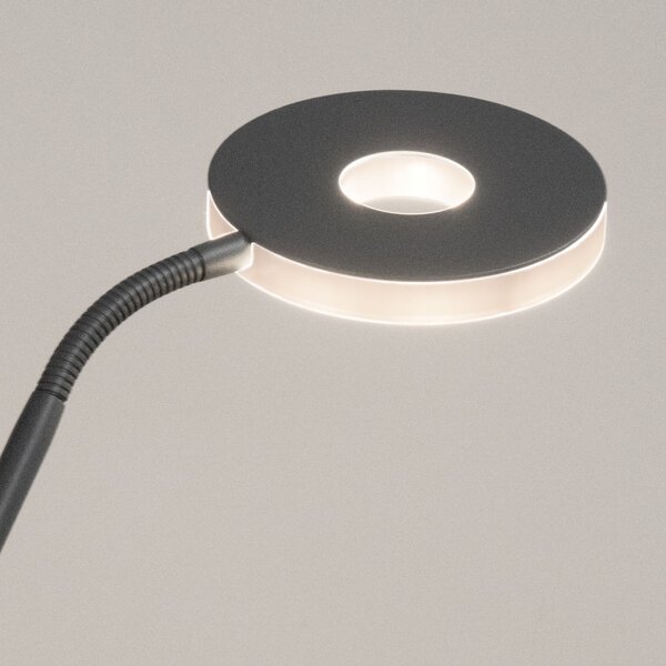 FISCHER & HONSEL Lampadar LED Dent, gri nisip, 180 cm, metal, CCT, 2 becuri, reglabil, Gri, Camera de zi / sufragerie, Metal, Modern, Lumină de lectură