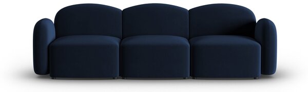 Canapea Blair cu 3 locuri si tapiterie din catifea, albastru royal