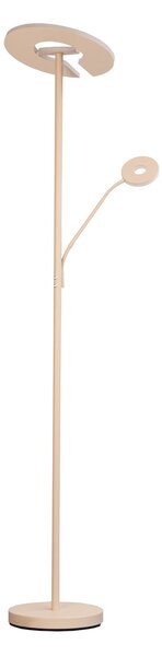 FISCHER & HONSEL Lampadar LED Dent, culoare nisip, 180 cm, metal, CCT 2 becuri, reglabil, Bej, Camera de zi / sufragerie, Metal, Modern, Lumină de lectură