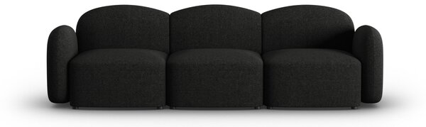 Canapea Blair cu 3 locuri si tapiterie din tesatura structurala, negru