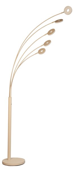 FISCHER & HONSEL Lampadar LED Dent, culoare nisip, înălțime 225 cm, CCT, 5 becuri, reglabil, Bej, Camera de zi / sufragerie, Metal, Modern, Umbrelă în picioare