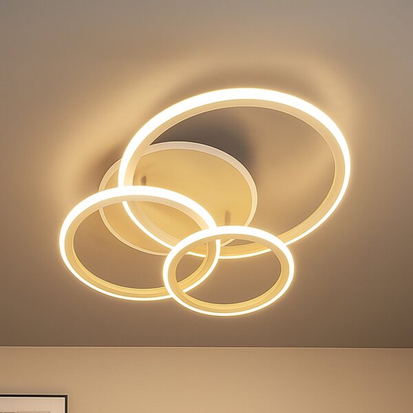 FISCHER & HONSEL Plafonieră LED Gelder, 60 cm, gri/nisipiu, RGBW, CCT, reglabil, Bej, Camera de zi / sufragerie, Modern