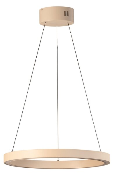 FISCHER & HONSEL Lampă suspendată LED Silvio, Ø 60 cm, culoare nisip, metal, CCT, reglabil, Bej, Camera de zi / sufragerie, Metal, Modern