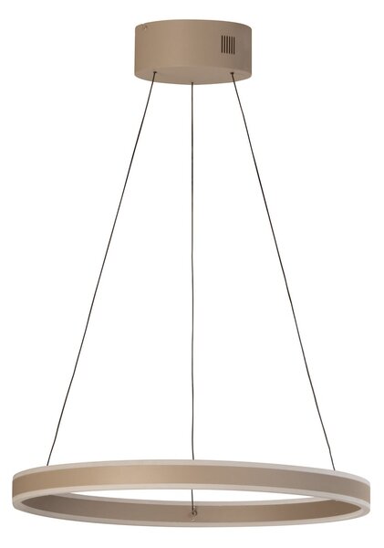 FISCHER & HONSEL Lampă suspendată LED Silvio, Ø 60 cm, gri, metal, CCT, reglabil, Bej, Camera de zi / sufragerie, Metal, Modern