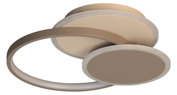 FISCHER & HONSEL Plafonieră LED Tomo, gri/nisip, 40 cm, metal, CCT, reglabil, Bej, Camera de zi / sufragerie, Metal, Modern