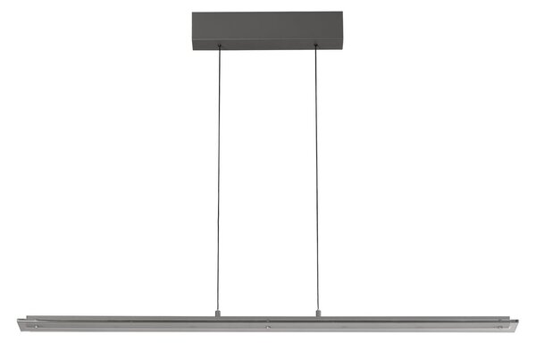 FISCHER & HONSEL Lampă suspendată LED Torvi, gri nisip/gri fum, lungime 115 cm, CCT, reglabil, Gri, Camera de zi / sufragerie, Metal, Modern