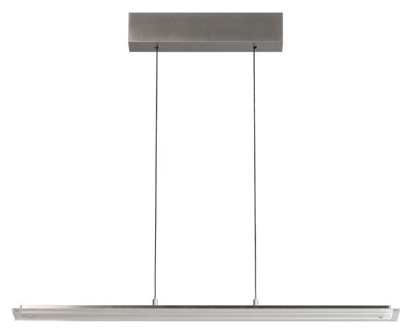 FISCHER & HONSEL Lampă suspendată LED Torvi, lungime 135 cm, nichel/alb, CCT, reglabil, Metalic, Camera de zi / sufragerie, Metal, Modern