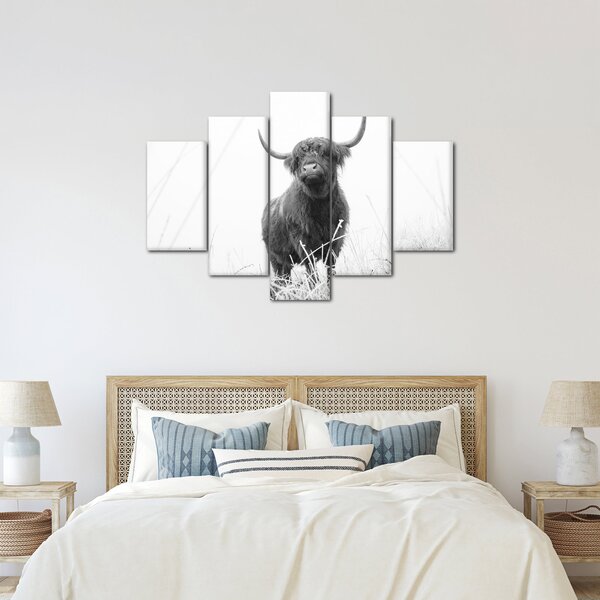 Tablou - Vacă scoțiană 4,alb-negru (150x105 cm)