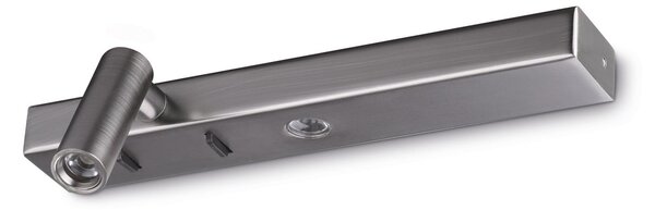 IDEAL LUX Ideal Lux Aplică de perete LED Bonne Nuit 1, nichel, 22 cm, Metalic, Camera de zi / sufragerie, Metal, Modern