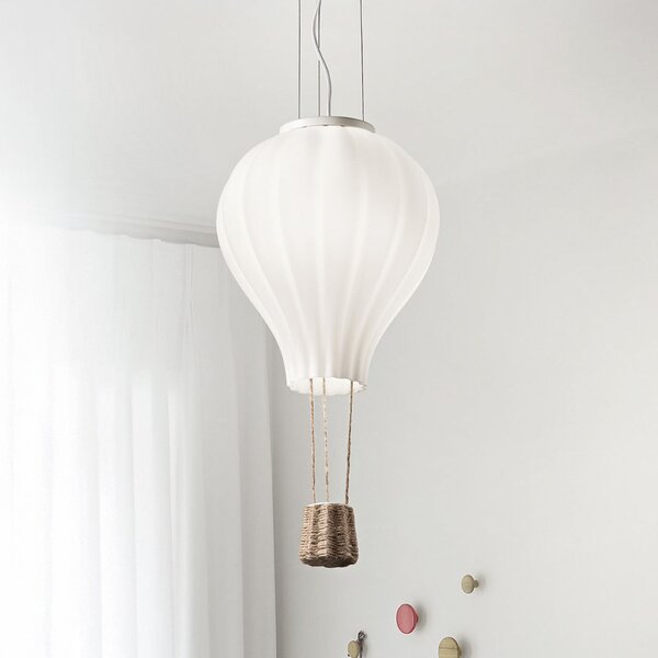IDEAL LUX Lampa suspendată Ideal Lux Dream Big, albă, sticlă opală, Ø 42 cm, Alb, Camera de zi / sufragerie, Sticlă, Modern