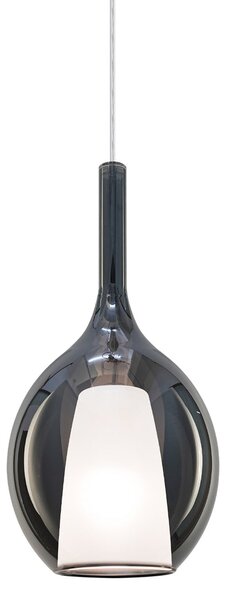 IDEAL LUX Ideal Lux Lampă suspendată Kalique 2, gri fumuriu, Ø 18 cm, reglabil, Gri, Camera de zi / sufragerie, Plastic, Modern
