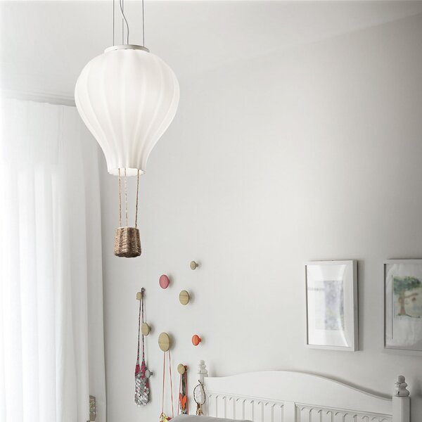 IDEAL LUX Lampa suspendată Ideal Lux Dream Big, albă, sticlă opală, Ø 42 cm, Alb, Camera de zi / sufragerie, Sticlă, Modern