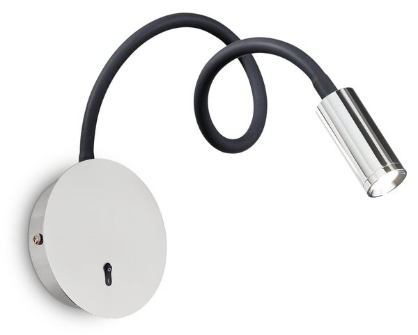 IDEAL LUX Ideal Lux Aplică de perete Focus 2, crom, 55 cm, braț flexibil, Metalic, Camera de zi / sufragerie, Metal, Modern
