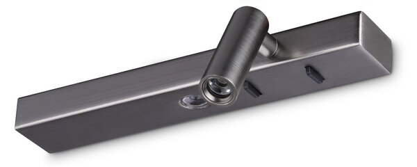 IDEAL LUX Ideal Lux Aplică de perete LED Bonne Nuit 2, culoare nichel, 22 cm, Metalic, Camera de zi / sufragerie, Metal, Modern