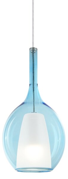 IDEAL LUX Ideal Lux Lampă suspendată Kalique 2, albastru, Ø 18 cm, plastic, reglabil, Albastru, Camera de zi / sufragerie, Plastic, Modern