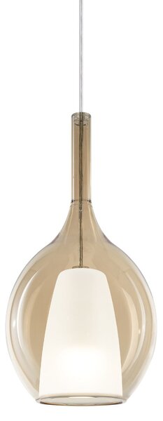 IDEAL LUX Ideal Lux Lampă suspendată Kalique 2, chihlimbar, Ø 18 cm, reglabil, Bej, Camera de zi / sufragerie, Plastic, Modern
