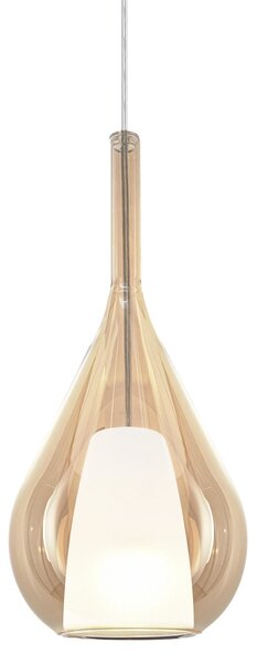 IDEAL LUX Lampă suspendată Ideal Lux Kalique 3, chihlimbar, Ø 18 cm, reglabil, Bej, Camera de zi / sufragerie, Plastic, Modern