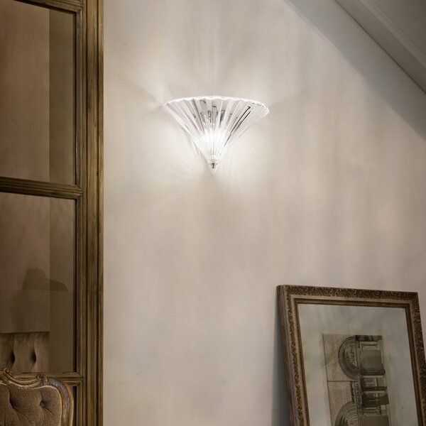 IDEAL LUX Ideal Lux Aplică de perete Santa, lățime 39 cm, transparent, sticlă, Transparent, Camera de zi / sufragerie, Sticlă