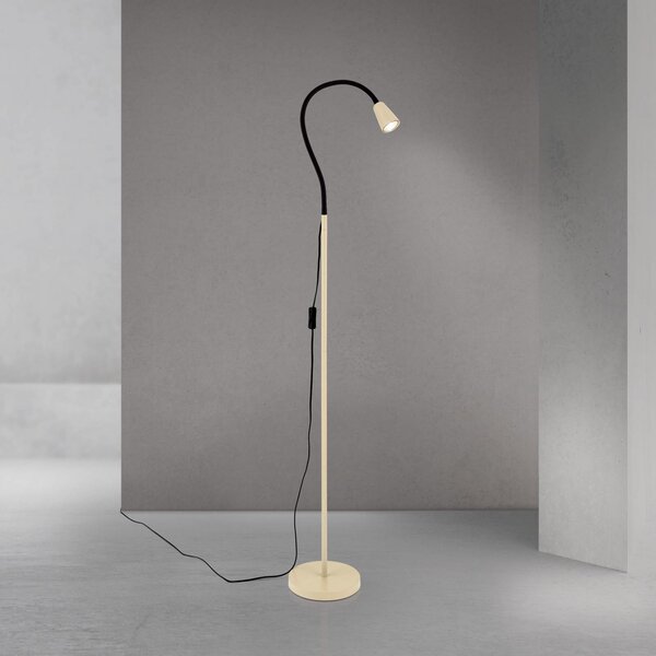 ORION Lampadar Dotty, kaki, înălțime 145 cm, braț flexibil, GU10, Bej, Camera de zi / sufragerie, Metal, Modern