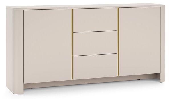Comodă Sorrenti 168 cm cu sertare - cashmere / auriu