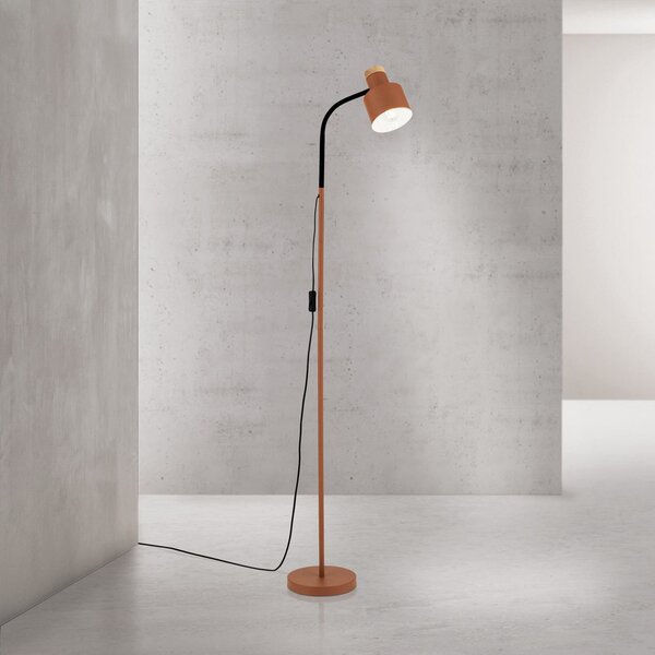 ORION Lampadar Gili, oțel, roșu coral, înălțime 150 cm, E27, Roșu, Camera de zi / sufragerie, Metal, Modern, Lumină de lectură