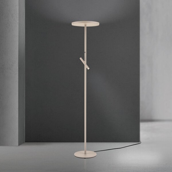 ORION Lampadar LED Teide, kaki, metal, lampă de citit, dimabil, reglabil, Bej, Camera de zi / sufragerie, Aluminiu, Modern