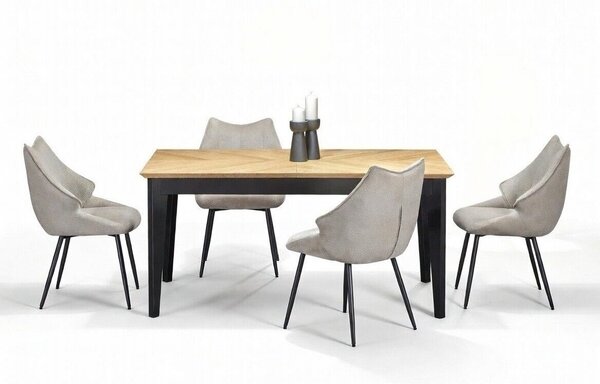 Set de mese Houston 1753, 75x90x160cm, Lemn: Fag, Stejar