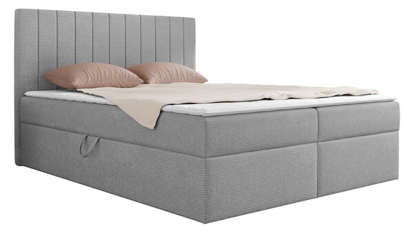 Pat boxspring Garland 100Boxspring, Dublu, Gri inchis, 140x200, Tapiterie, Somiera patSomiera pat, 15x21x11cm