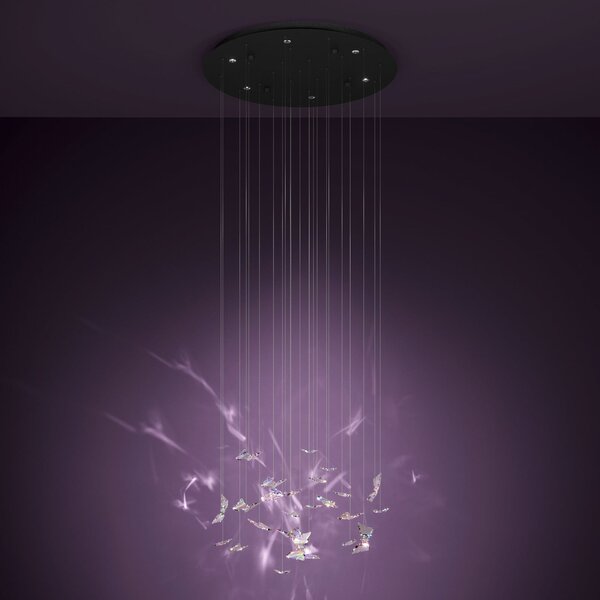 Lustră Pendul Stars of Light, Adrados, reglabil, Transparent, Sala de mese, Metal, Design