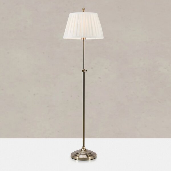 Markslöjd Lampadar Oxford, culoare alamă, înălțime 155 cm, metal/țesătură, Auriu / Alamă, Camera de zi / sufragerie, Țesătură / Textil