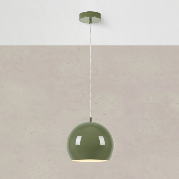 Markslöjd Lampă suspendată Pop, Ø 20 cm, verde, metal, reglabil, Verde, Camera de zi / sufragerie, Metal, Vintage