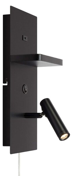 Markslöjd Aplică de perete LED Carica, negru, înălțime 34 cm, metal, Negru, Camera de zi / sufragerie, Metal, Modern, Soclu de perete jos