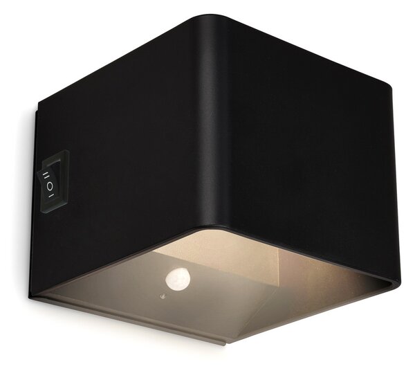 Briloner Aplică de perete cu LED-uri și baterie reîncărcabilă Barro, negru Lățime 8 cm, Negru, Hol, Metal, Modern, Priză de perete sus / jos