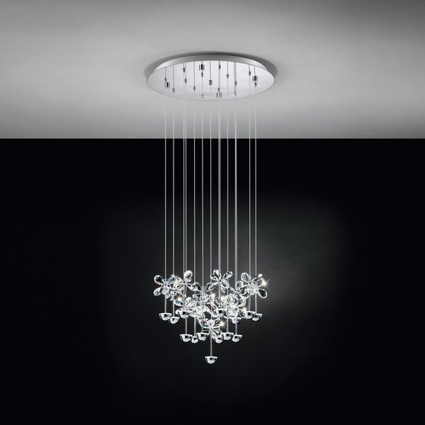 Stars of Light EGLO lampă suspendată LED Pianopoli crom 50x113 cm, reglabil, Metalic, Camera de zi / sufragerie, Oțel inoxidabil, Design