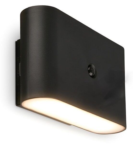 Briloner Aplică de perete cu LED și baterie Chat, negru, 16 cm, plastic, senzor, Negru, Camera de zi / sufragerie, Plastic, Modern, Perete unghiular
