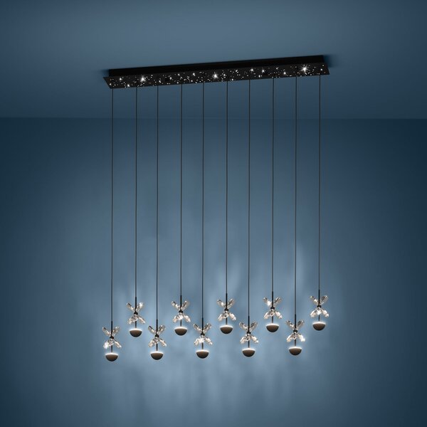 Stars of Light EGLO Lampă suspendată Pianopoli negru Lungime 87 cm, reglabil, Negru, Camera de zi / sufragerie, Metal, Design