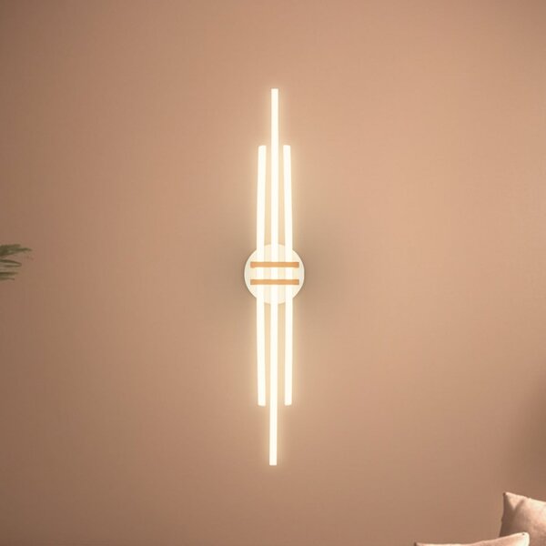Briloner Plafonieră LED Tinka, gri deschis/maro, lungime 98 cm, Gri, Camera de zi / sufragerie, Metal, Modern