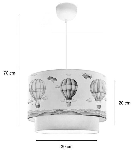 Lustra de tavan pentru copii Balon, crem, D30x20 cm