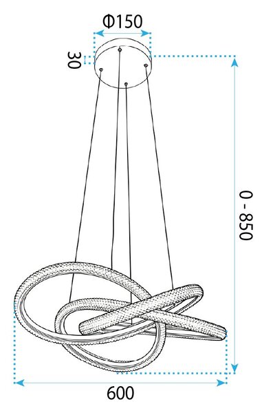 LAMPĂ DE TAVAN SUSPENDATĂ G153-CP GOLD