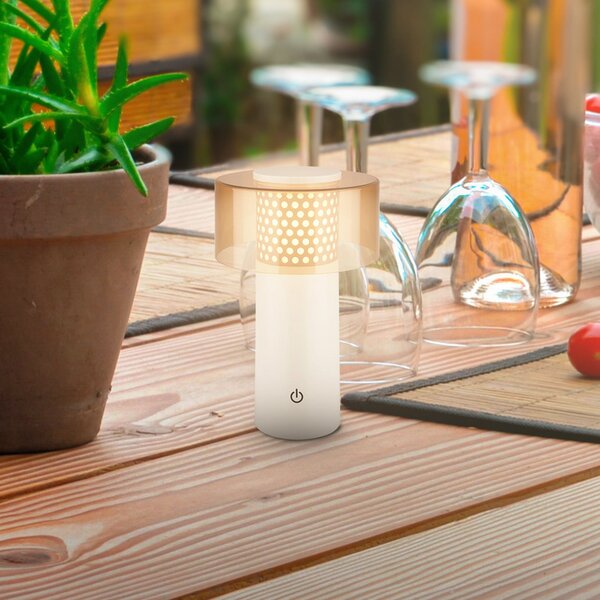 Briloner Lampa de masă cu LED și baterie reîncărcabilă Brilo unplugged Gila, maro/gri,, reglabil, Gri, Metal, Modern