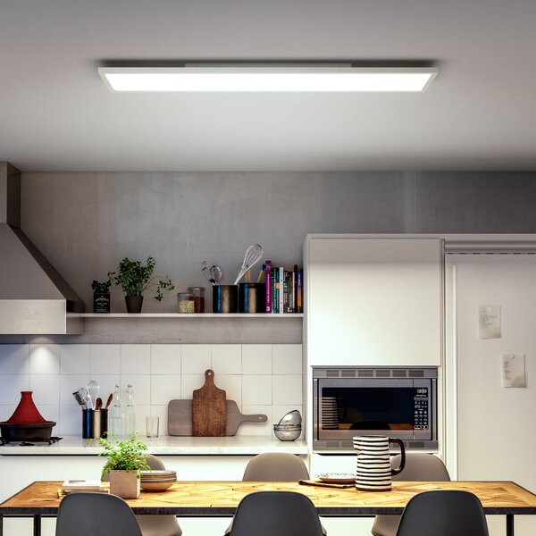 Philips Hue Panou LED White Ambiance Aurelle, 120 x 30 cm, alb, reglabil, Alb, Camera de zi / sufragerie, Metal, Modern